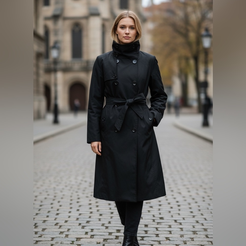 Calvin Klein Women's Black Trench Coat (Medium)